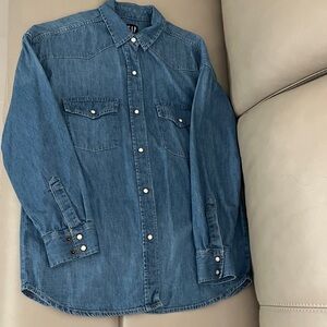 Denim long sleeve cowboy shirt size s .